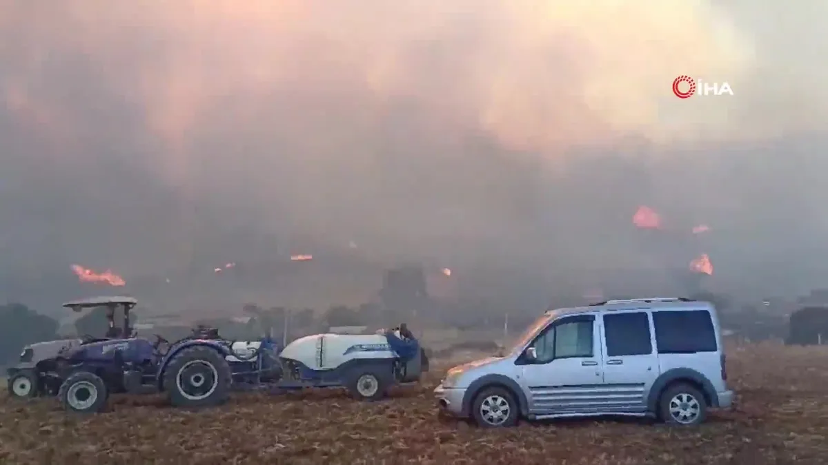 Manisa’da orman yangını evleri tehdit etti