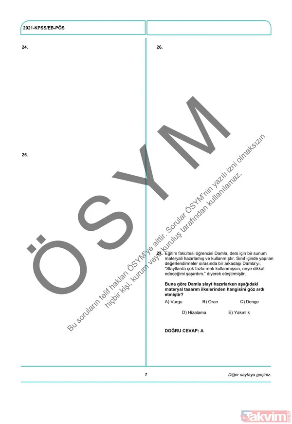 2021 KPSS soru kitapçığı ve cevap anahtarı | A Grubu ve Öğretmenlik (GY-GK- Eğitim Bilimleri) soruları - 40