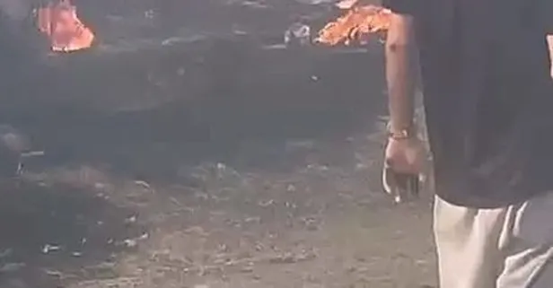 İnegöl'de korku dolu anlar: 20 dönüm alan yandı.