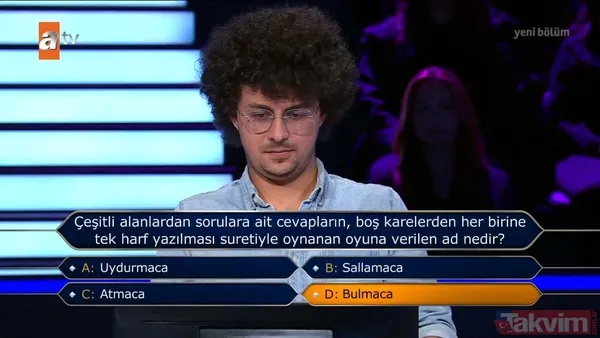 Kim Milyoner Olmak İster'de geceye damga vuran BMGK sorusu! Kenan İmirzalıoğlu'ndan Başkan Erdoğan'ın Dünya 5'ten büyüktür açıklamasına destek: Bu söze katılıyorum - 8