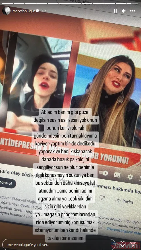 Merve Boluğur'dan Selen Görgüzel'e yaylım ateşi: