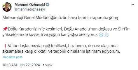 HAVA DURUMU | Meteoroloji'den 23 il için sarı kodlu uyarı! Sıcaklıklar hızla düşüyor! Yoğun kar yağışı geliyor-8