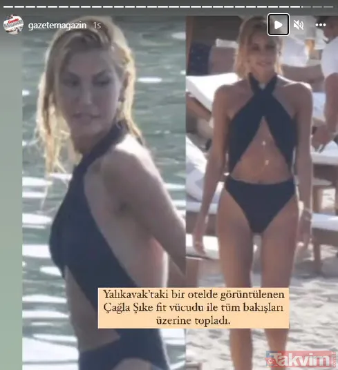 Çağla Şıkel plajda salındı gören bir daha bakmadan duramadı 'Çağla dur zaten ortalık karışık' Emre Altuğ ‘arkadaş değiliz’ demişti! - 9