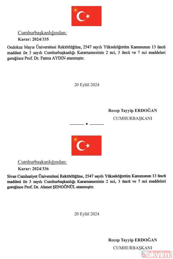 Resmi Gazete'de yayımlanan karara göre 6 üniversiteye yeni rektör atandı | İşte o isimler... - 7