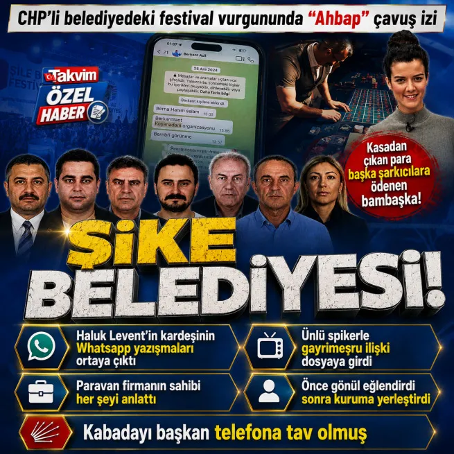 Şile Belediyesinin festival vurgununda Ahbap izi: Haluk Levent’in kardeşinin Whatsapp yazışmaları çıktı! Spikerle gayrimeşru ilişki dosyada