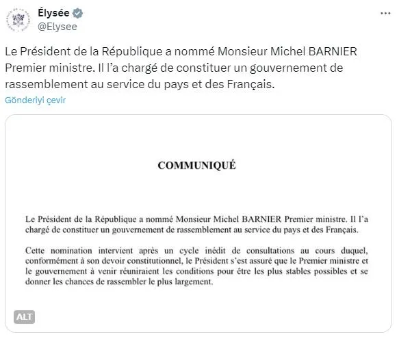 Fransa'nın yeni başbakanı belli oldu! Kim bu Michel Barnier?-1