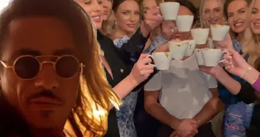 Nusret Gökçenin 10 modelle çektiği video olay oldu! Tepki çeken videoya Orada korona yok galiba? yorumu yağdı