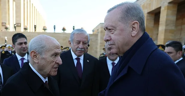 Başkan Erdoğan Anıtkabir'de Bahçeli ile bir araya geldi