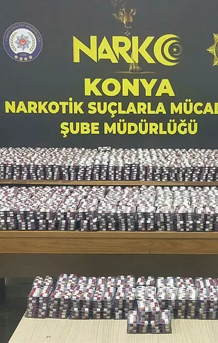 Konya’da 29 bin 944 adet uyuşturucu hap ele geçirildi