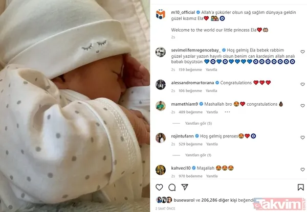 Başakşehirli futbolcu Mesut Özil ile Amine Gülşe'nin ikinci kız çocukları doğdu! İlk kare geldi Ela bebeğe ünlülerden yorum yağdı - 6