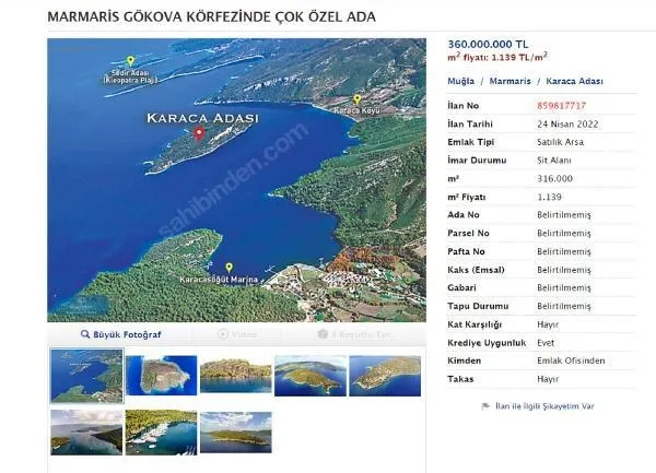 Son dakika: Sahibinden satılık ada! Karaca Adası'nın fiyatı 145 milyon TL'den 360 milyon TL'ye yükseldi-3
