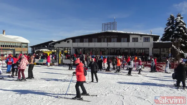 Uludağ'da yoğunluk! Kayak pistleri tıklım tıklım - 15