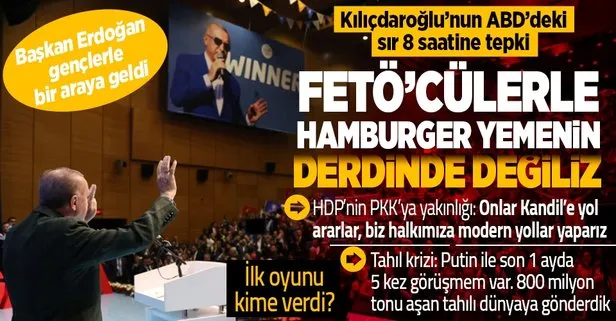 Başkan Erdoğan Diyarbakır’da gençlerle bir araya geldi! Kılıçdaroğlu’nun sır 8 saatine tepki: Birileri gibi FETÖ’cülerle hamburger yemenin derdinde değiliz