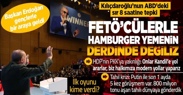 Başkan Erdoğan Diyarbakır'da gençlerle bir araya geldi! Kılıçdaroğlu'nun sır 8 saatine tepki: Birileri gibi FETÖ'cülerle hamburger yemenin derdinde değiliz