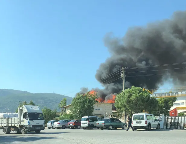Son dakika: İzmir'de palet fabrikasında büyük yangın!-2