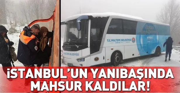 İstanbul'un yanıbaşı... Karda mahsur kaldılar