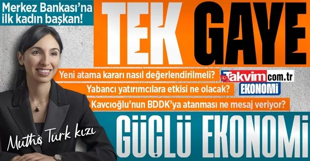 Resmi Gazete’de yayımlanan karara göre Dr. Hafize Gaye Erkan, Merkez Bankası Başkanlığı’na atandı