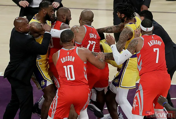 Los Angeles Lakers - Houston Rockets maçında kavga! - 10