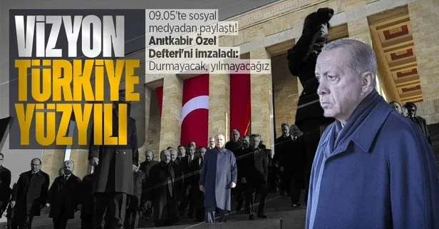 Başkan Erdoğan Atatürk’ün vefatının 84’üncü yılında Anıtkabir Özel Defteri’ni imzaladı: Mücadelemizi kararlılıkla sürdüreceğiz