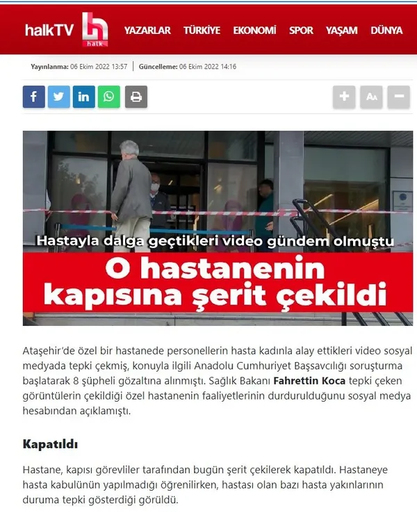 Türkiye'nin konuştuğu Özel Bayındır Hastanesi'ndeki skandalı CHP yandaşı medya görmezden geldi! Halk TV, Cumhuriyet, Duvar...-5