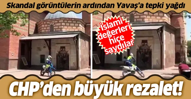 CHP'nin skandalları bitmiyor! Mansur Yavaş'ın adamları Hacı Bayram-ı Veli Camii ve Türbesi önünde drift yaptı