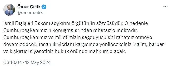 alcak-ifadeler-kullanan-katza-disisleri-bakanligindan-sert-tepki-israilin-soykirim-politikalari-hem-filistinli-1715540837450.jpeg Başkan Erdoğan'ı küstah ifadelerle hedef alan terör devleti İsrail'in bakanı Katz'a çok sert tepki: Soykırım örgütünün sözcüsü-6