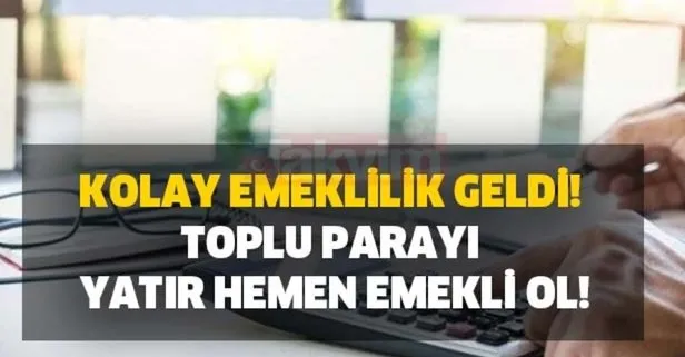 Kolay emeklilik sistemi mutlu ediyor! Toplu parayı yatır hemen emekli ol! İşte emeklilik için önemli kriter