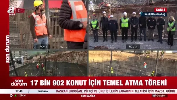 Başkan Erdoğan Kahramanmaraş'ta 17 bin 902 konutun temelini attı