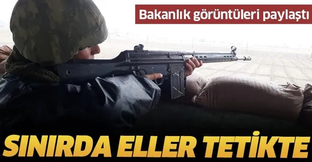 MSB’den sınır nöbeti paylaşımı: Eller tetikte, gözler ufukta