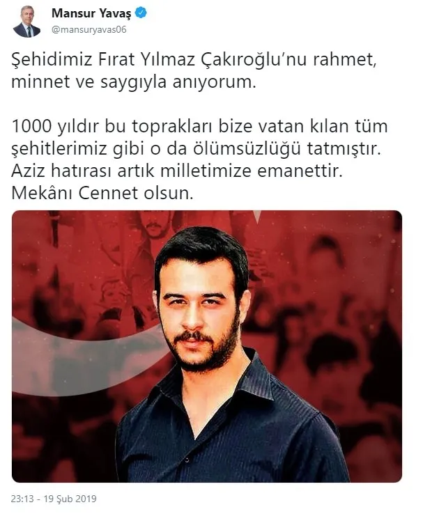 CHP-İYİ Parti-HDP ittifakının adayı Mansur Yavaş'ın 'Fırat Yılmaz Çakıroğlu' paylaşımı isyan ettirdi-1