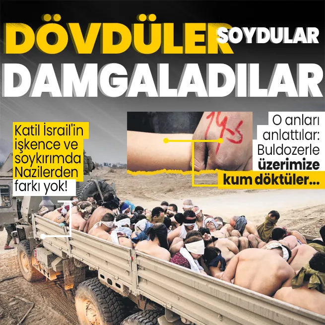 Katil İsrailin işkence ve soykırımda Nazilerden farkı yok! Dövüldüler, numaralarla damgalandılar...