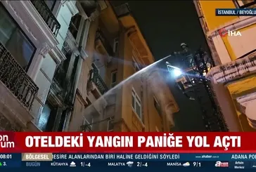 Beyoğlu'nda korkutan otel yangını