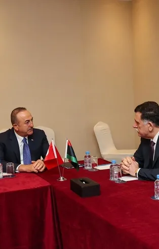 Bakan Mevlüt Çavuşoğlu, Libya Başkanlık Konseyi Başkanı El-Sarraj ile görüştü