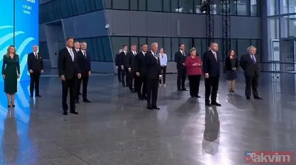 Son dakika: NATO Zirvesi'nde aile fotoğrafı! Başkan Erdoğan ile ABD Başkanı Biden arasında ilk temas - 2