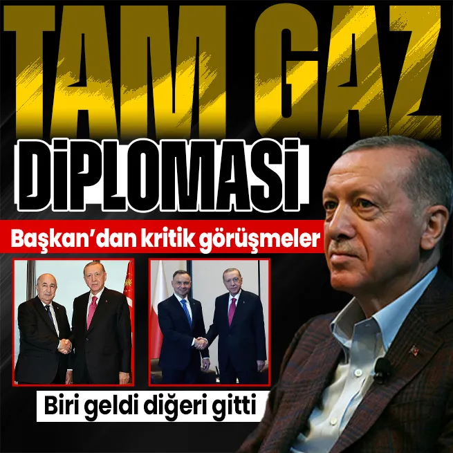 Başkan Erdoğan, Cezayir Cumhurbaşkanı Abdülmecid Tebbun ve Polonya Cumhurbaşkanı Andrzej Duda ile bir araya geldi
