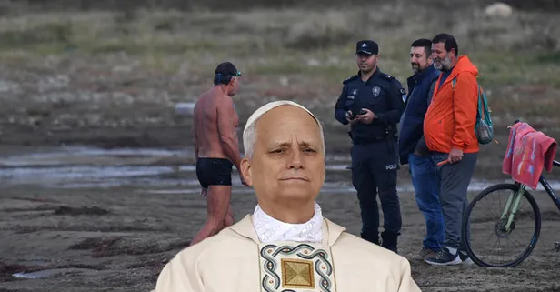 İznik'te "Papa" hareketliliği... Göle giren adam ortalığı karıştırdı