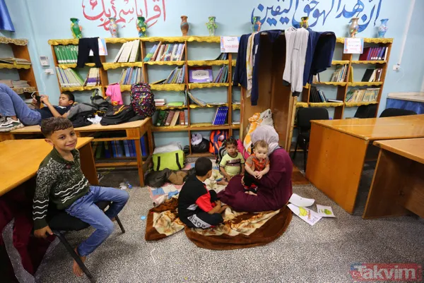 SON DAKİKA: Filistinli aileler çocuklarını İsrail bombalarından korumak için okullara sığındı - 5