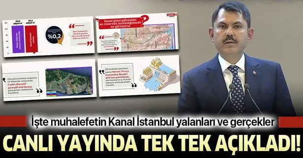Son dakika: Bakan Murat Kurum canlı yayında anlattı: İşte Kanal İstanbul Projesi’nin detayları