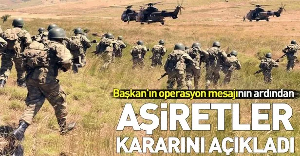 Başkan Erdoğan’ın operasyon açıklamasına aşiretlerden destek