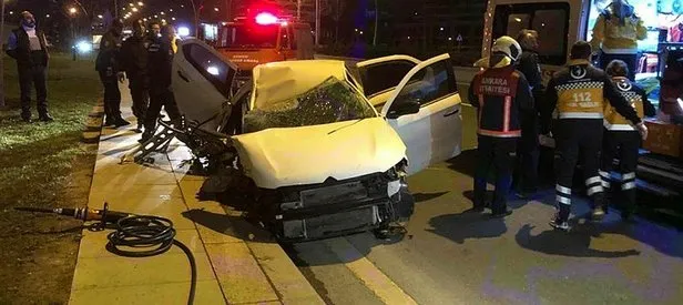 Ankara’da feci kaza: 2 yaralı