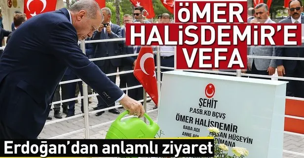 Erdoğan’dan Halisdemir’in kabrine ziyaret