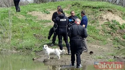 Edirne’de kendisinden 2 gündür haber alınamayan Abdi Özer’i arama çalışmaları sürerken beslediği köpek de ekiplerin yanından ayrılmadı