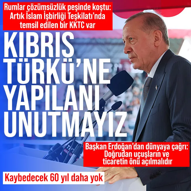 Başkan Erdoğan’dan 20 Temmuz Barış ve Özgürlük Bayramı Resmi Töreni’nde önemli açıklamalar! Kıbrıs Türkü’ne yapılanları unutmayız