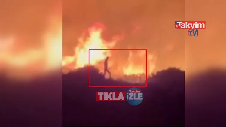 İzmir Çeşme yangınından son dakika yeni görüntü! (VİDEOLU) Kundakçı önce alevlerin arasında dolaşmış sonra kaçmış! O anlar kamerada