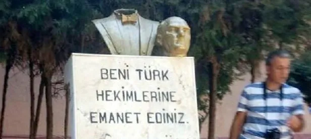Atatürk büstüne çirkin saldırı