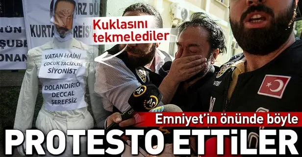 Emniyet'in önünde Adnan Oktar protestosu