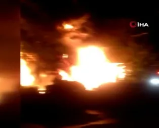 Terör örgütü DEAŞın PKK/YPGli teröristleri havaya uçurduğu an kamerada