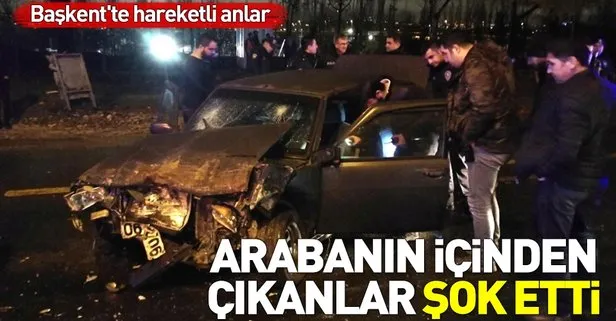 Ankara’da hareketli anlar! Arabadan çıkanlar şoke etti