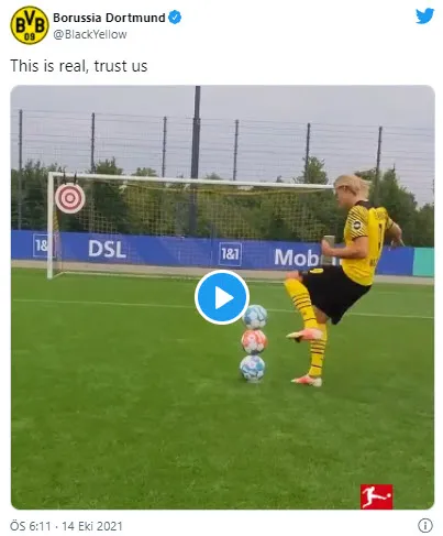 Erling Haaland için zor diye bir şey yok! Borussia Dortmund'un gol makinesi 3 tane topu üst üste dizdi sonrasında yapılmazı yaptı-5