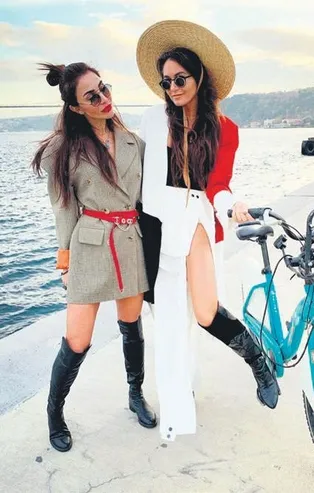 Ünlü ikoncan Eda Taşpınar Boğaz'da bisiklet sürdü